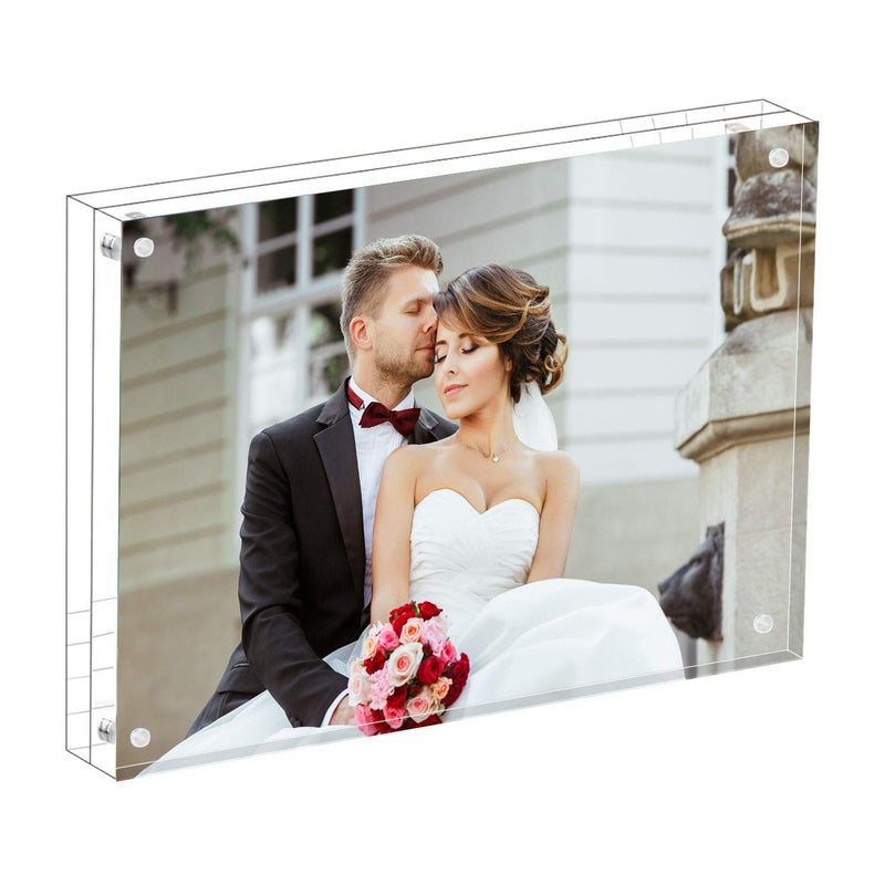 Magicool Premium Acrylic Photo Frame- Magnet Photo Frame -Double Sied Thick Desktop Frames (4x4 5 pack) - Image 2